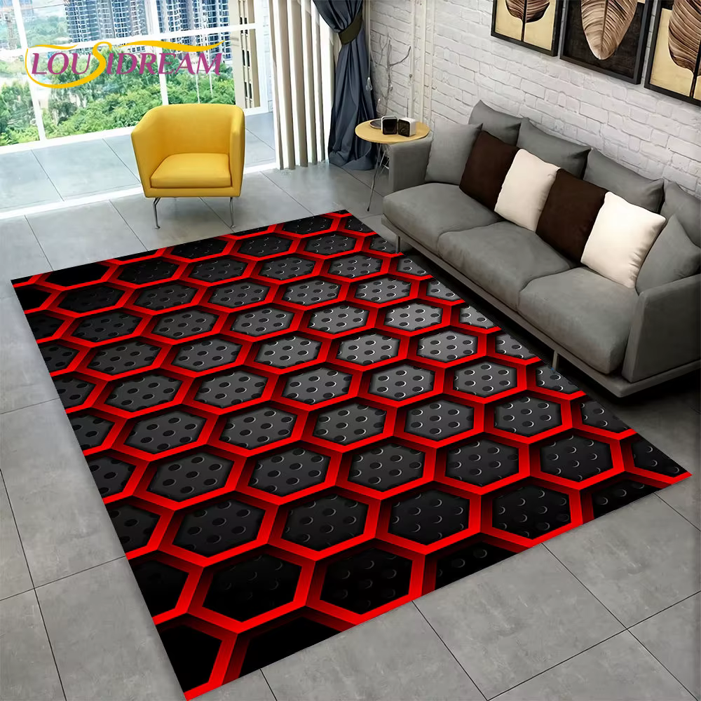 Tapis géométrique moderne abstrait 3D
