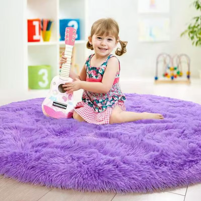 VIKAMA tapis ronds moelleux pour chambre de filles