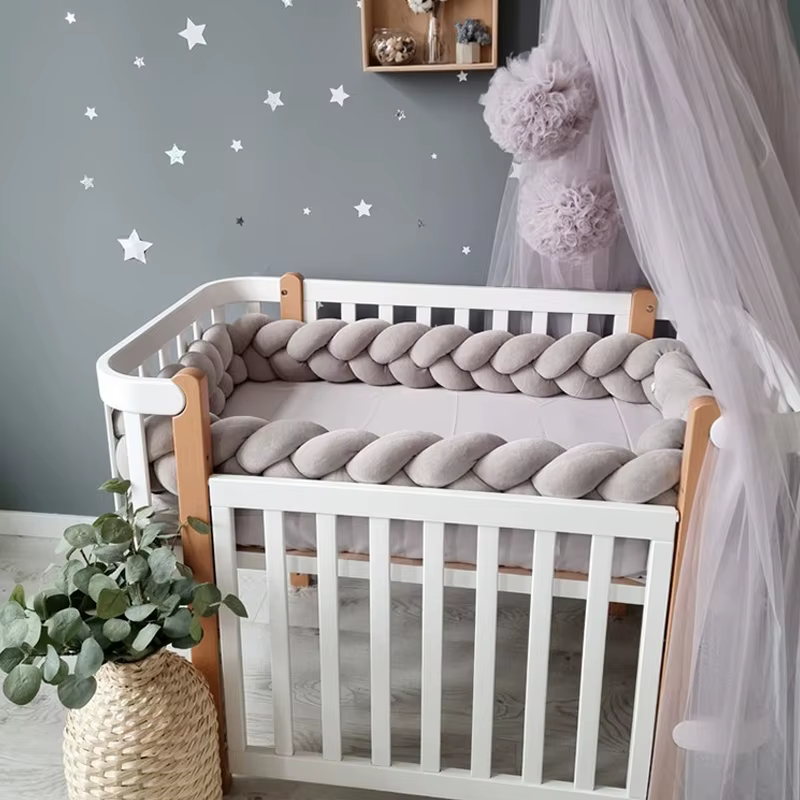 1-4M bébé pare-chocs lit tresse noeud oreiller coussin pare-chocs pour bébé berceau protecteur lit pare-chocs chambre décor berceau literie tresse ensemble