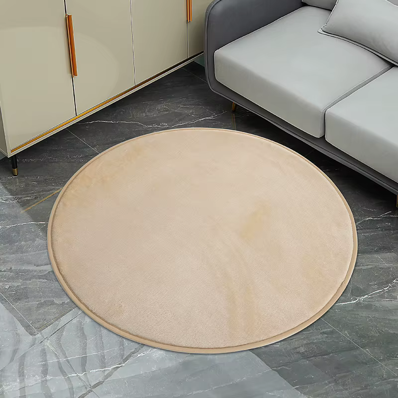 Tapis rond épais en forme de bulle argentée