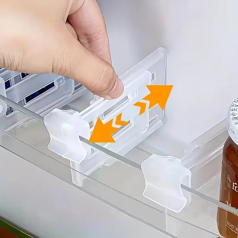 Séparateur d'espace pour réfrigérateur réglable 6/12 – Organisateur extensible pour boissons et sauces – Maximisez le stockage du réfrigérateur, organisé bien