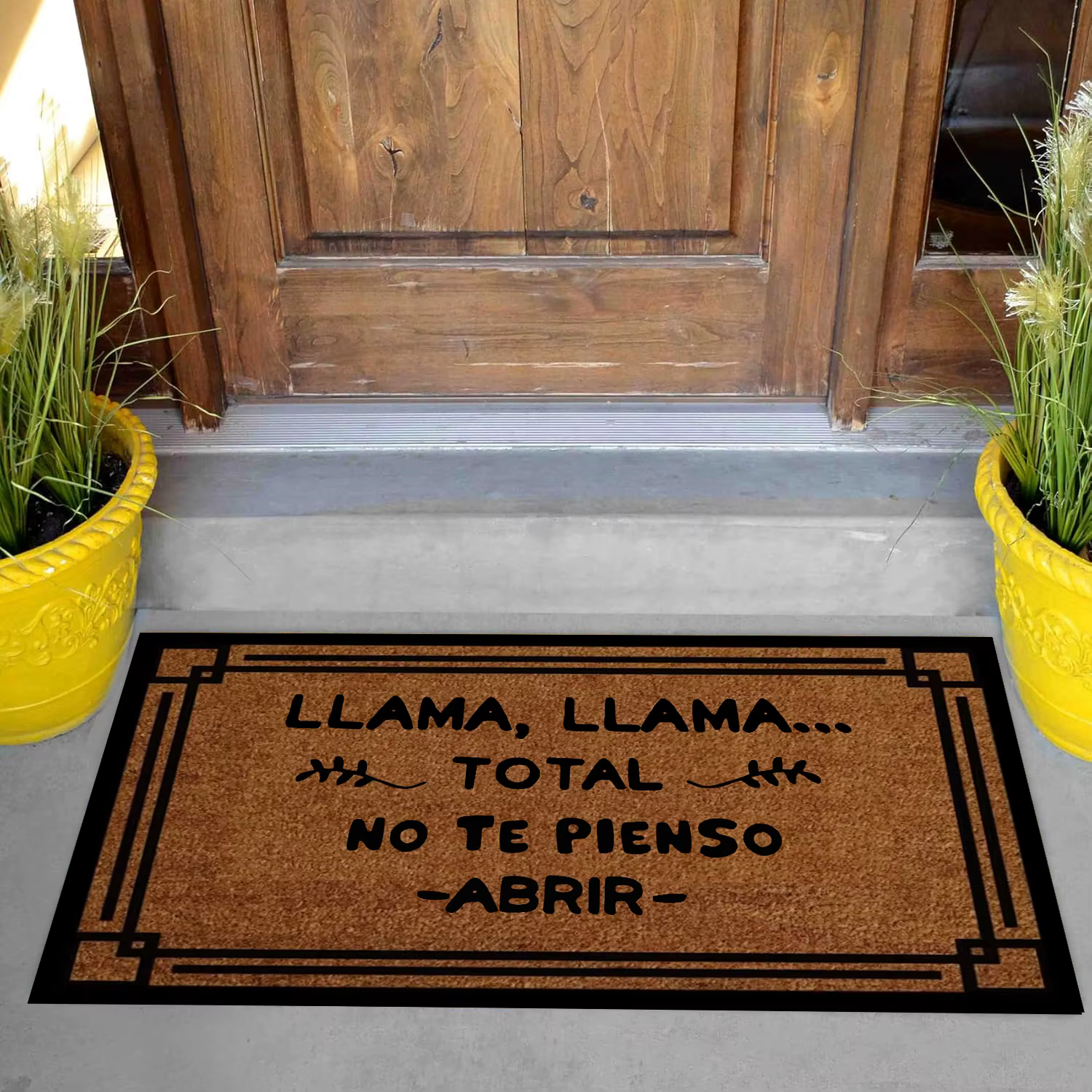 LLAMA LLAMA TOTAL NO TE PIENSO ABRIR Paillasson d'entrée humoristique et original en caoutchouc durable