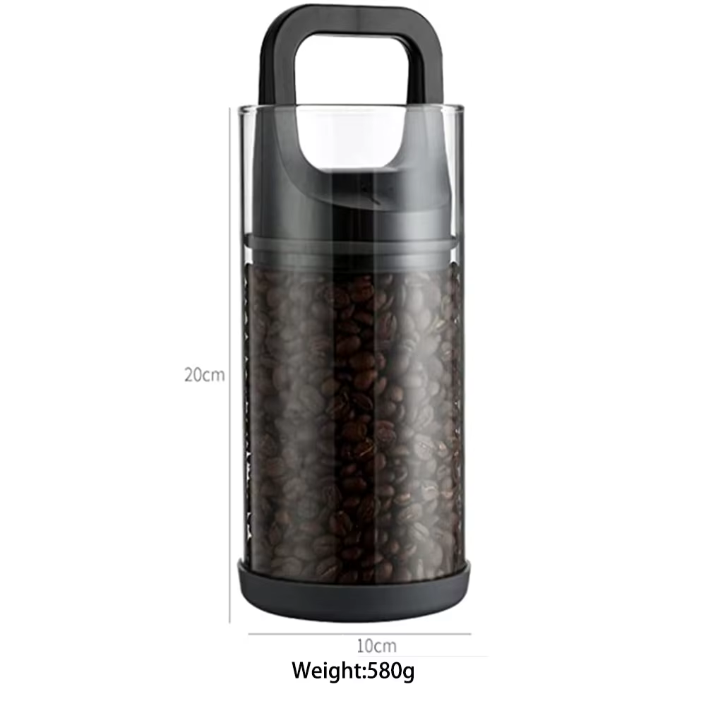 Boîtes de café transparentes ventilées et scellées sous vide, récipient pour grains frais, conserve l'humidité précieuse, stockage vert