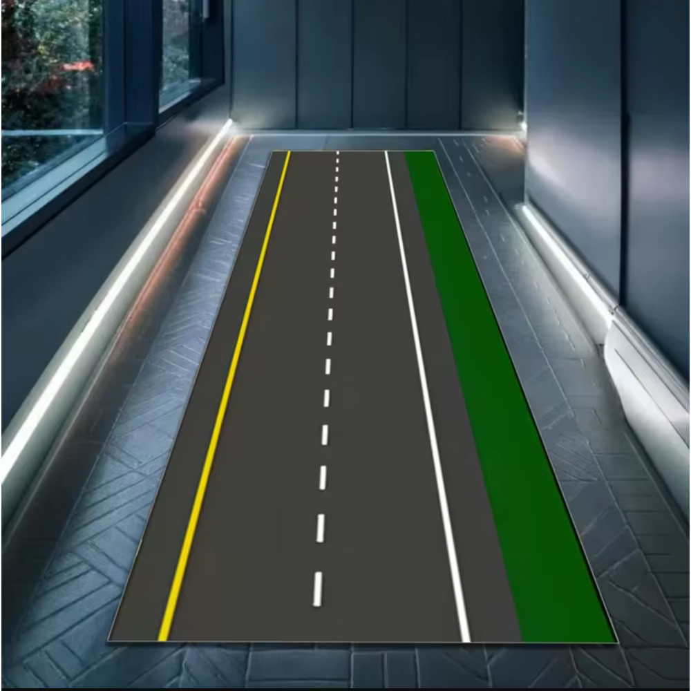 Les tapis sur le thème de l'aéroport sont antidérapants