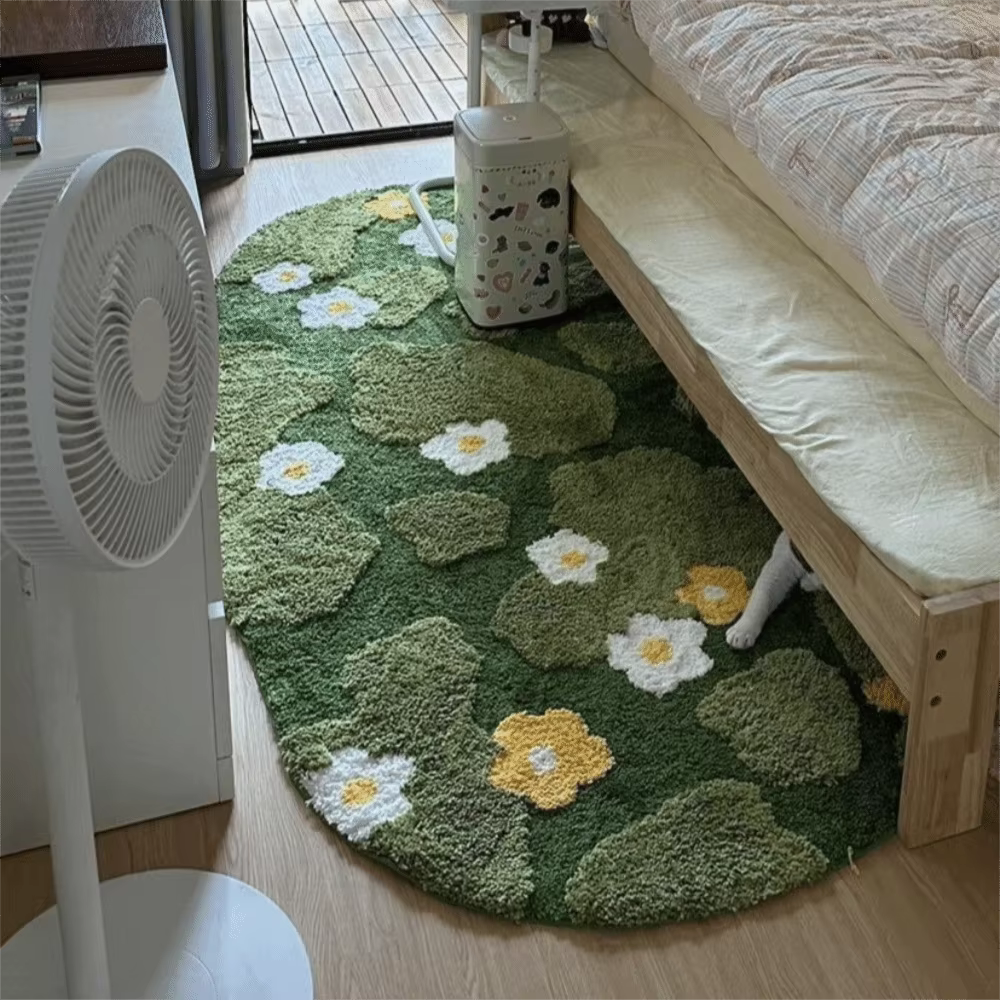 Tapis de décoration intérieure irrégulier en imitation cachemire
