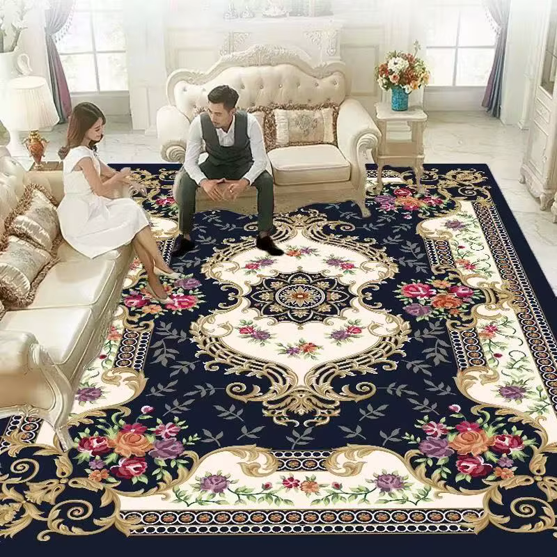 Tapis persan rétro pour la décoration de la maison, style européen, tapis de salon, côté canapé, grande surface, lea, porte d'entrée, Everakroom, polymères de sol