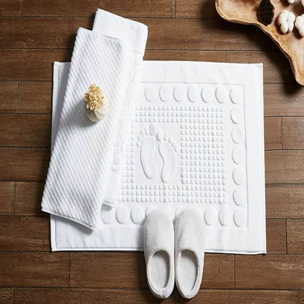 Tapis de bain en coton absorbant l'eau non ald