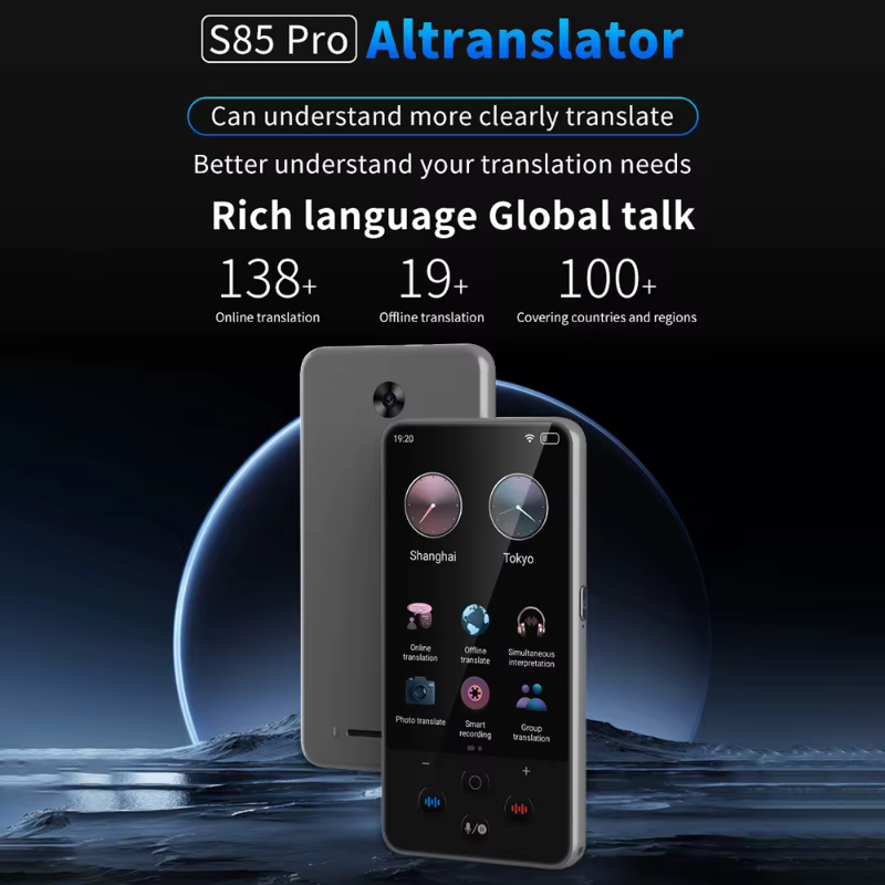 S85 Pro machine de traduction intelligente 138 langues enregistrement intelligent 19 chat en temps réel hors ligne GPT AI traduction de photo vocale