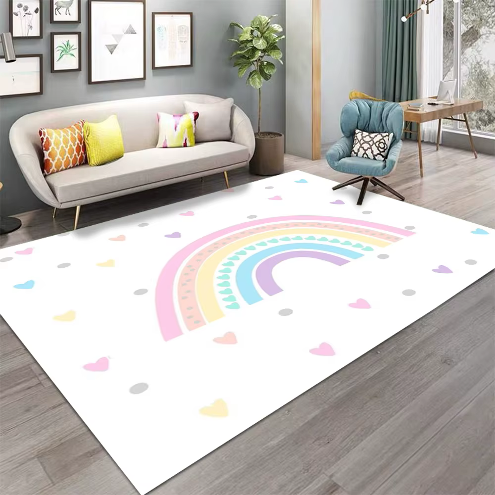 Tapis rayé arc-en-ciel coloré