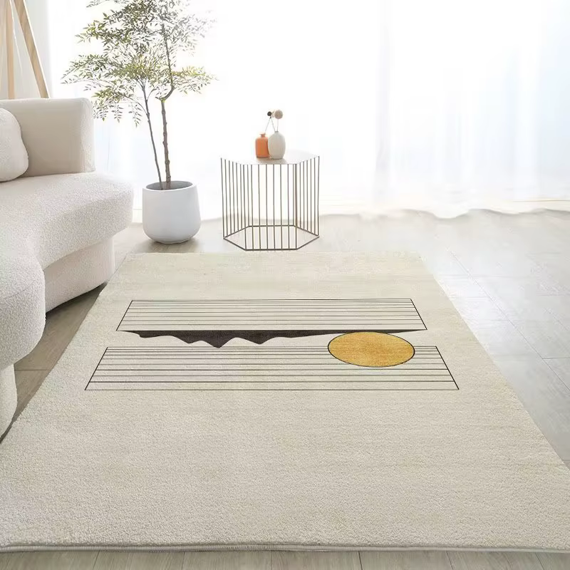 Tapis de Sol en Peluche Blanc Doux et Confortable