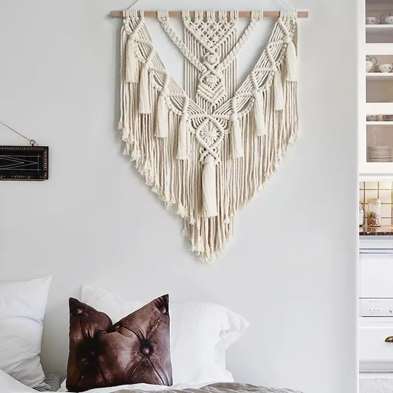 Macramé tissé tenture murale Boho maison Chic bohème géométrique Art décor beau appartement dortoir décoration tapisserie