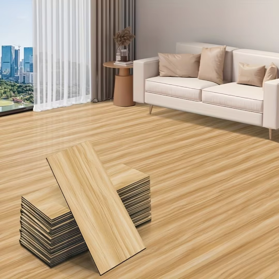 10 pièces de revêtements de sol auto-adhésifs imitation bois 40x15cm
