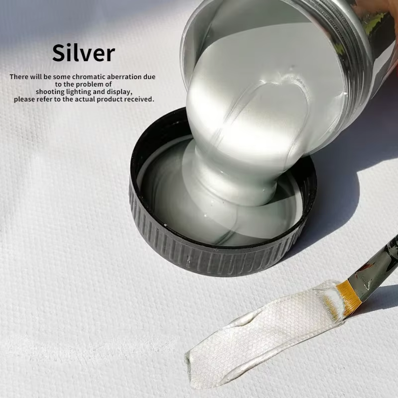 Peinture acrylique dorée argent métallique, 60/100ml, Pigment nacré bleu Orange rouge or, peint à la main pour mur, bricolage
