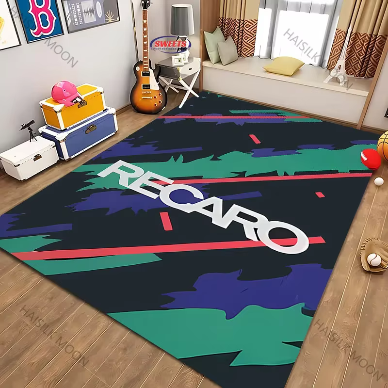 Tapis imprimé à motif de logo R-Recaro