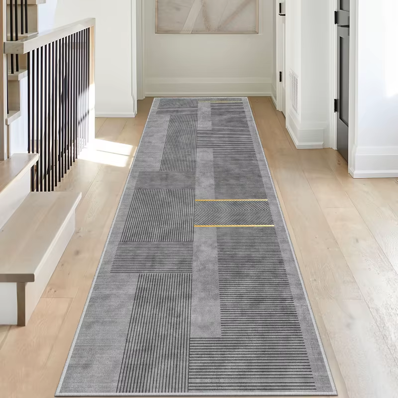 VIKAMA Tapis de couloir géométrique minimaliste moderne