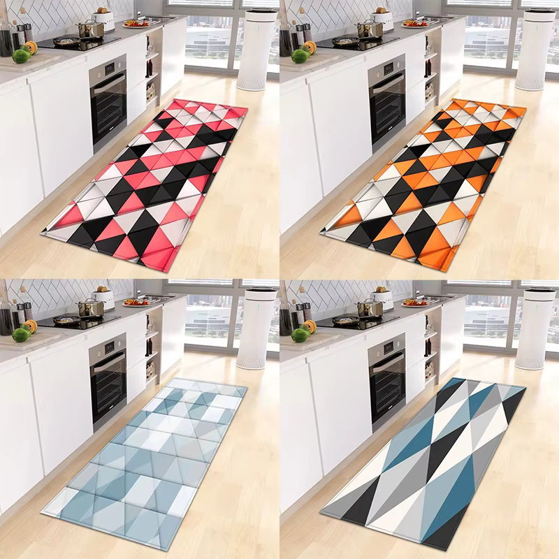 Tapis de sol à imprimé géométrique coloré