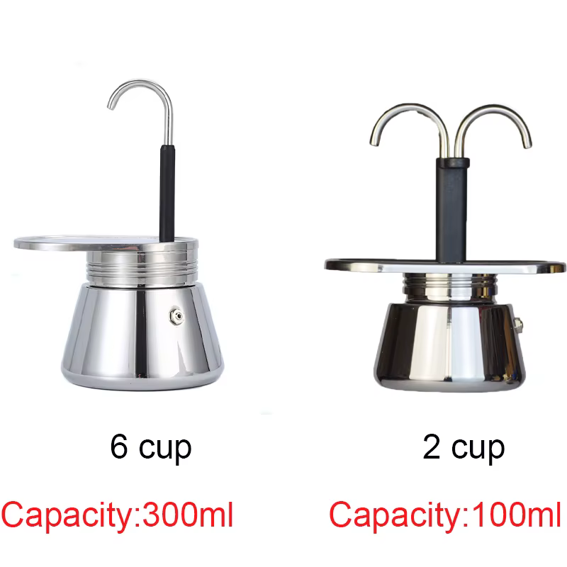 Moka Pot à double tube en acier inoxydable 304, cafetière italienne, mini cafetière à main, appareil à café, outil de cuisine