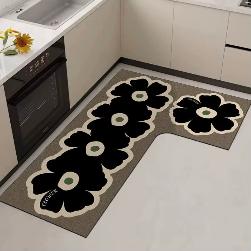 Tapis de sol de cuisine au design minimaliste avec coussin absorbant l'eau en terre de diatomée