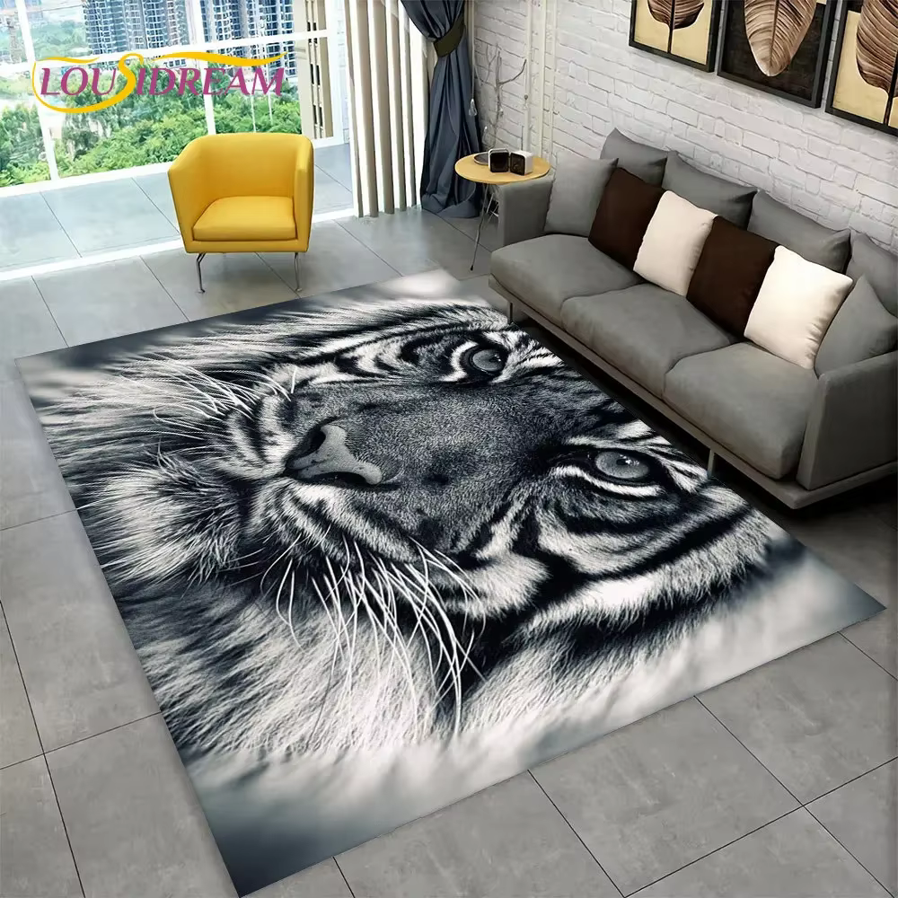 Tapis 3D tigre léopard guépard Lion loup