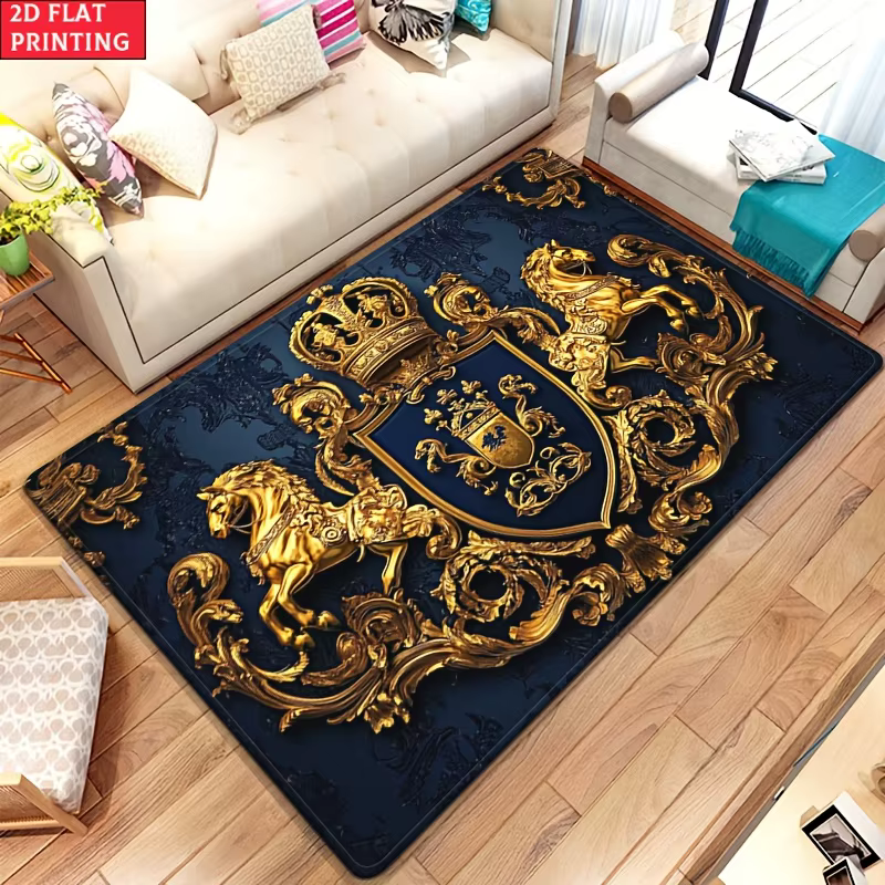 Tapis Royal Crest en velours et flanelle imprimé