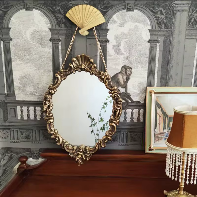 Miroir mural de maquillage pour salle de bains, miroir mural esthétique irrégulier suspendu pour douche Specchio Da Parete, accessoires de décoration pour la maison