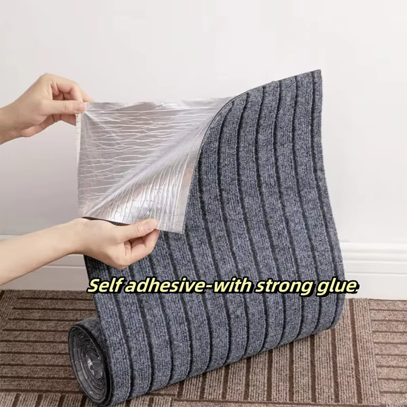 Tapis rayé uni antidérapant auto-adhésif