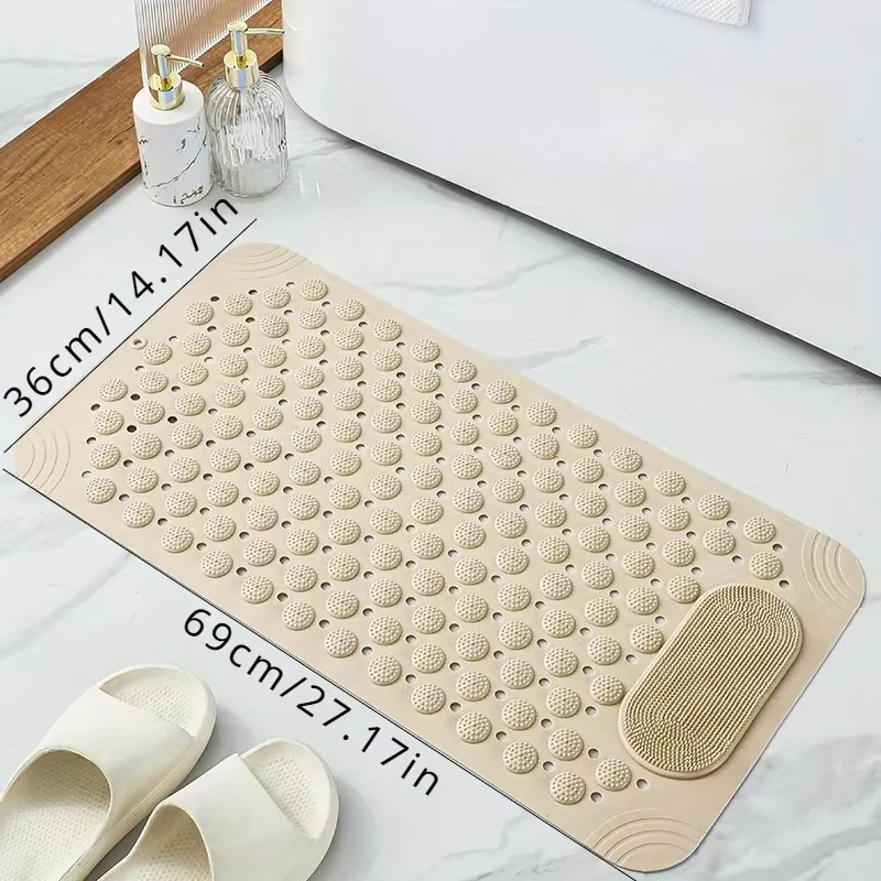 Tapis de bain en PVC antidérapant bleu clair avec nuages de massage 0 8 cm d'épaisseur 2600 g m2 motif de points pour