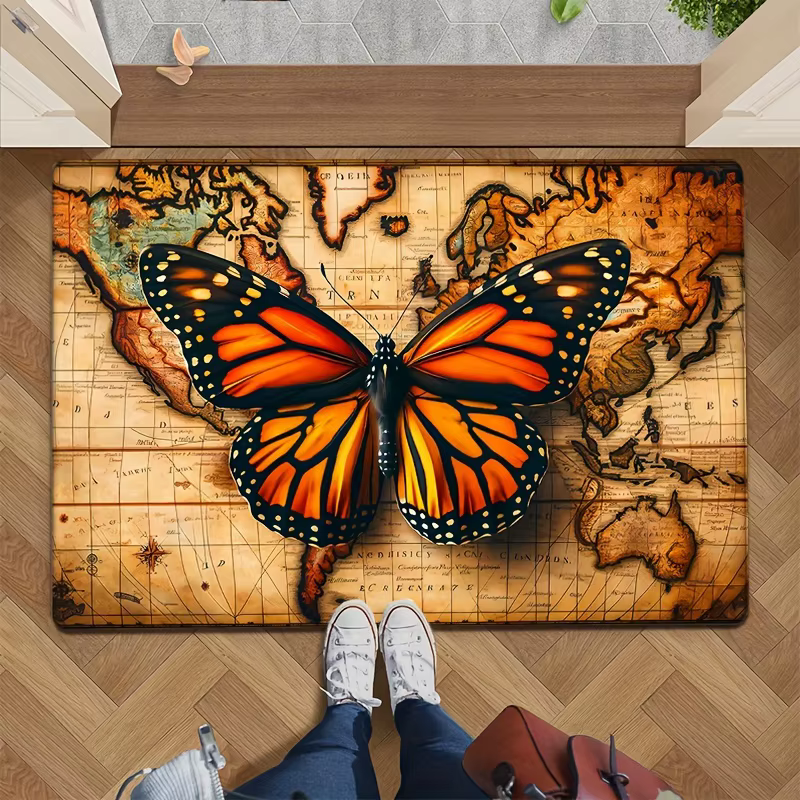 Tapis papillon de ferme Vintage en flanelle