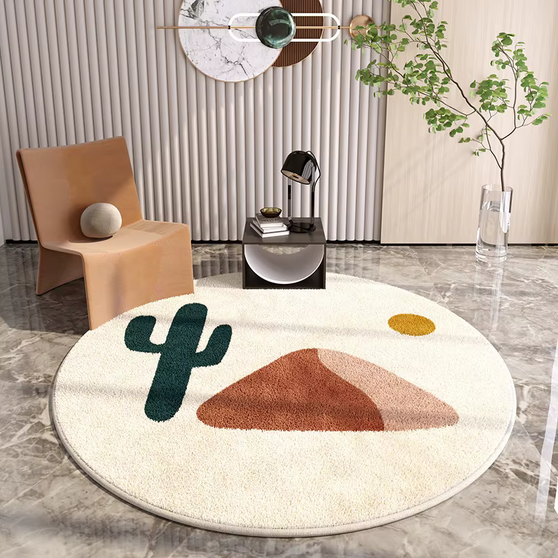 Tapis rond de luxe léger