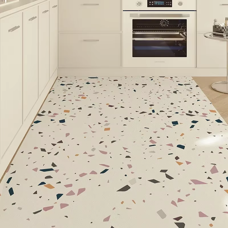 Tapis de cuisine antidérapant imperméable en cuir