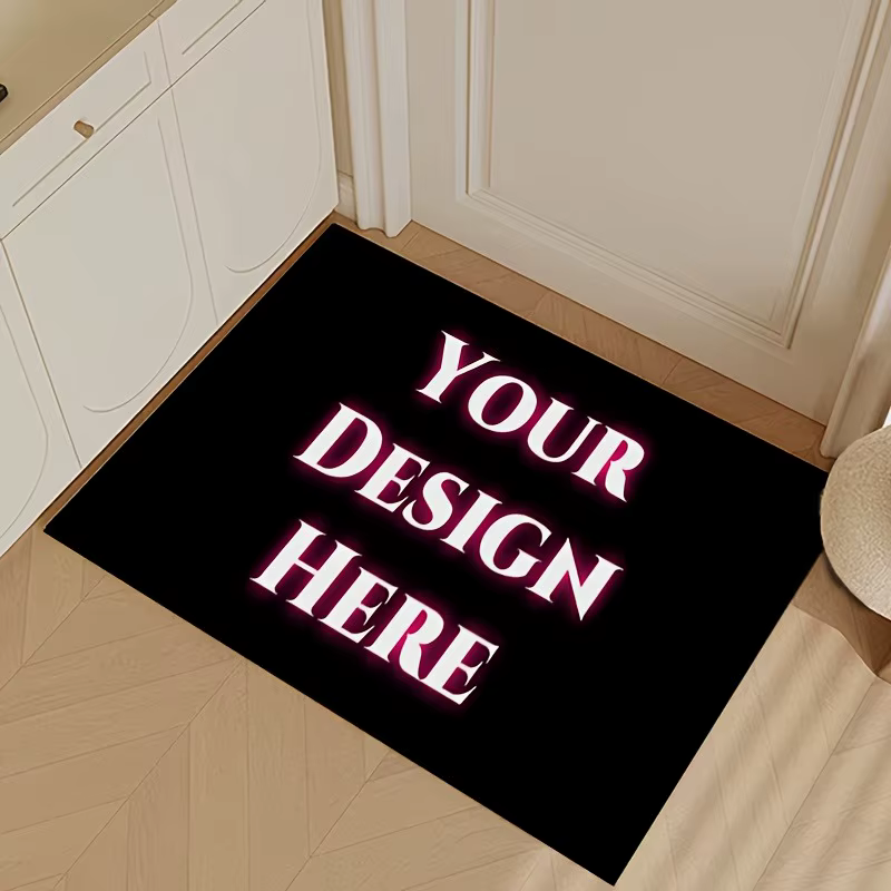 Tapis de porte de bienvenue en flanelle personnalisé
