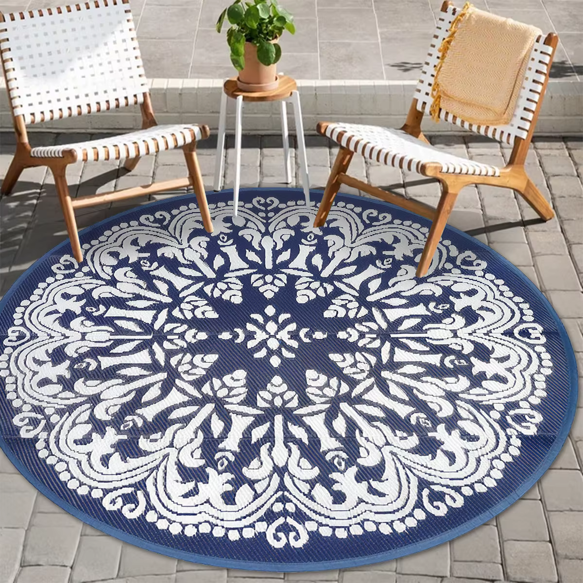 Tapis réversible imperméable double face pour extérieur