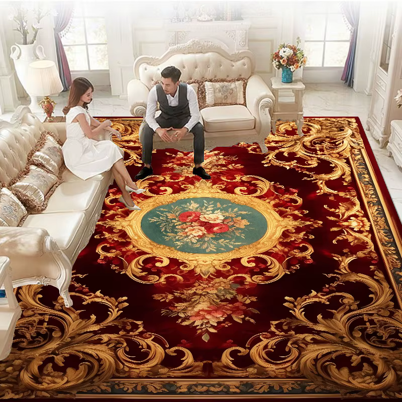 Tapis de sol lavable de luxe pour décoration de salon et chambre à coucher