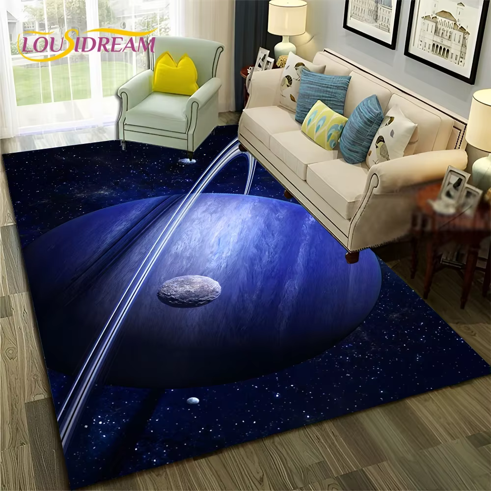 Tapis de sol antidérapant avec espace de l'univers 3D