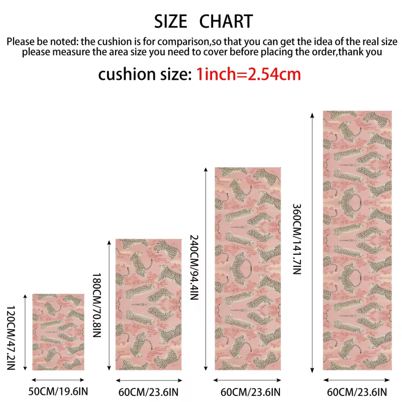 VIKAMA Tapis de couloir rose à imprimé léopard