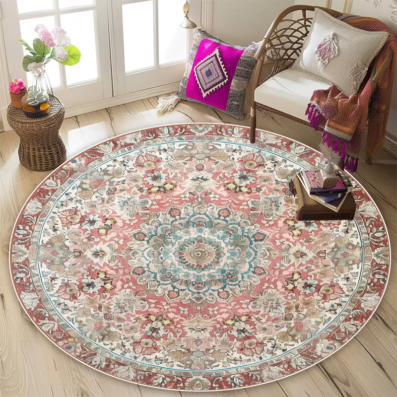 Tapis Rond Perse de Style Rétro