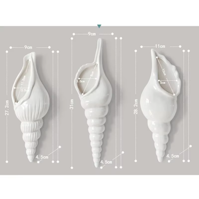 Décoration Murale Créative Coquillages et Étoiles de Mer pour la Maison, la Chambre et le Salon – Vase Suspendu Thème Nautique