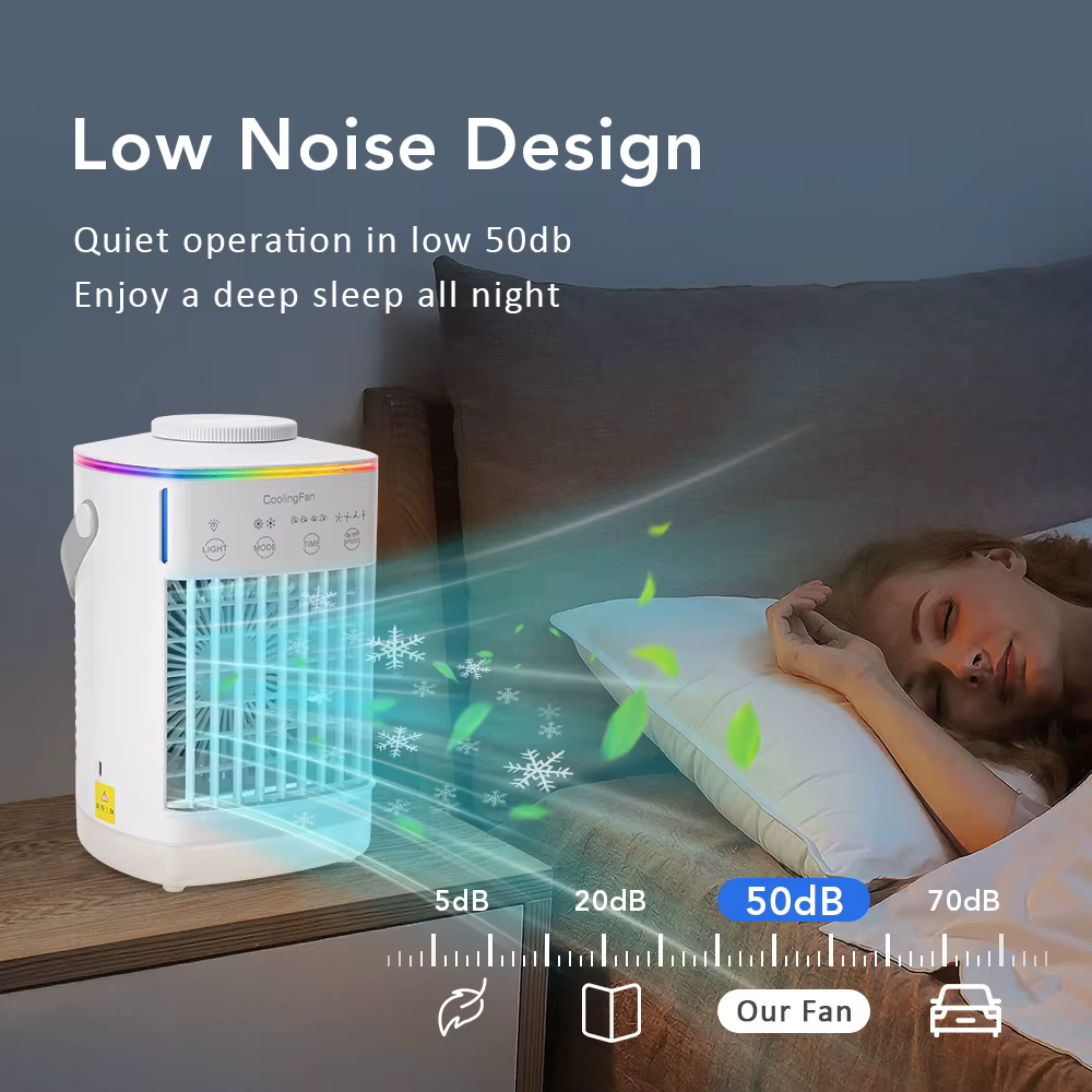 Climatiseur domestique LED veilleuse refroidisseur d'air ventilateur Portable humidificateur bureau brume ventilateur de refroidissement pour bureau maison Mini ventilateur