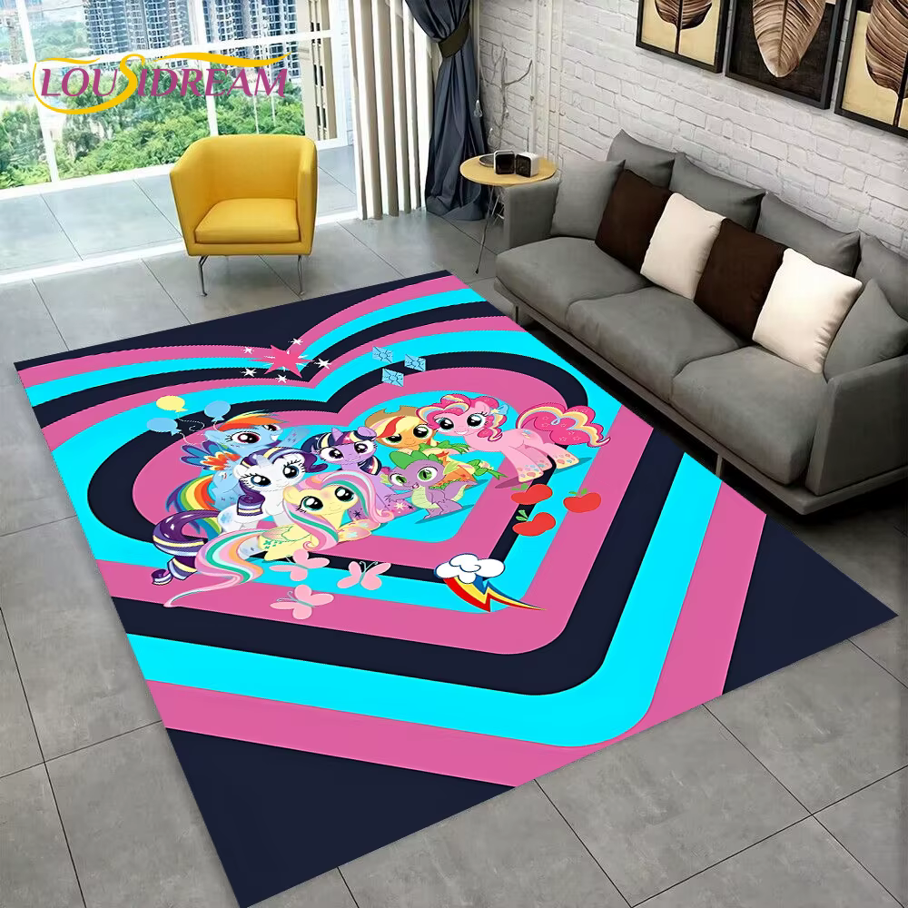 Tapis de dessin animé 3D P-Pony pour la maison
