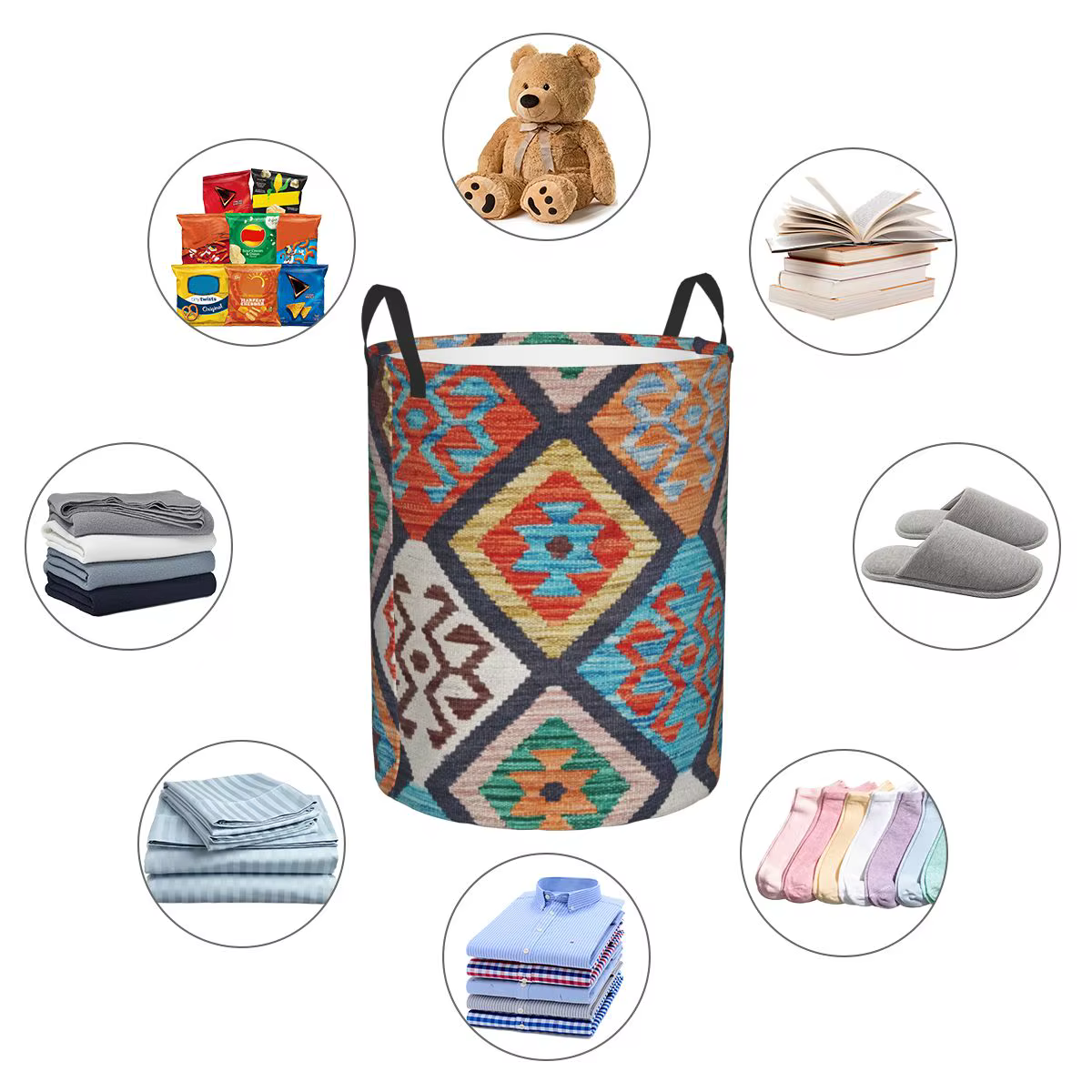 Panier à linge Kilim turc Vintage personnalisé