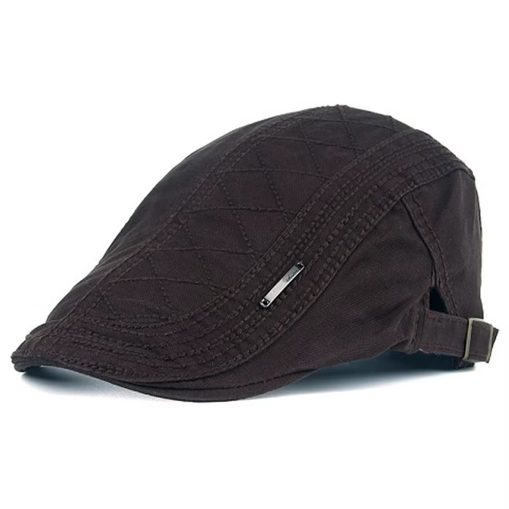 Chapeau de gavroche plat en coton pour hommes, béret rétro, bonnet à bec de canard à chevrons, réglable, testostérone, conduite de chauffeur de taxi, casquette extérieure
