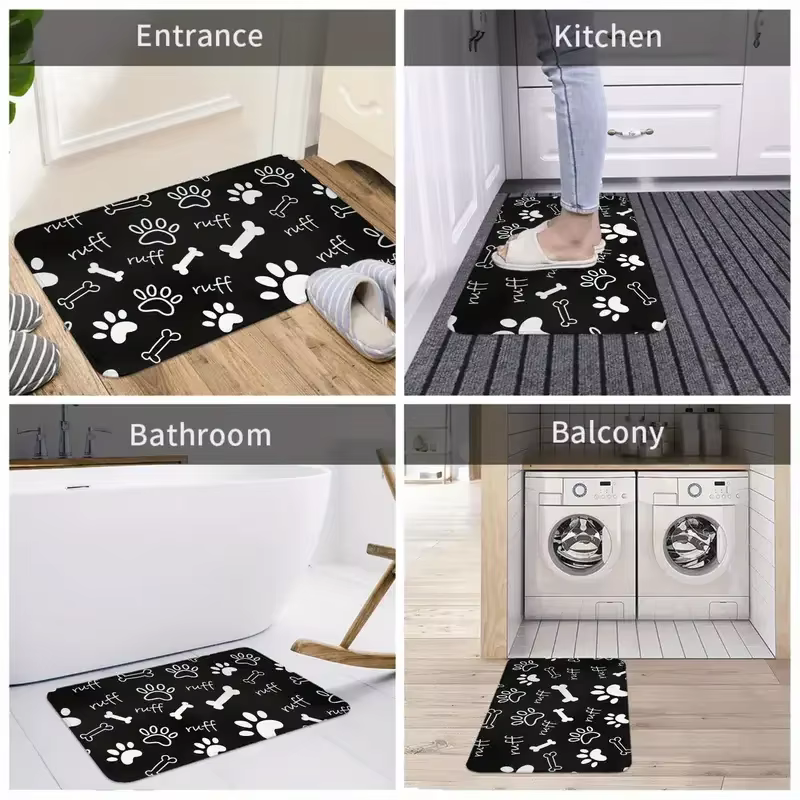 Tapis de bienvenue citron et floral avec bienvenue