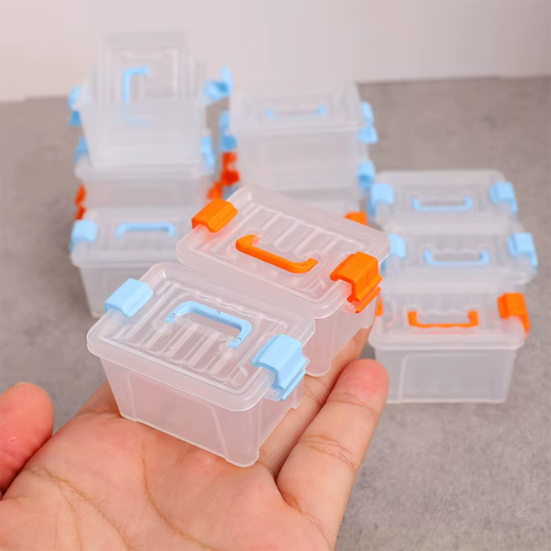 5 Mini valise boîtes de rangement transparentes, organisateur de petits articles, décor de scène Miniature, accessoires de photographie, essentiels artisanaux