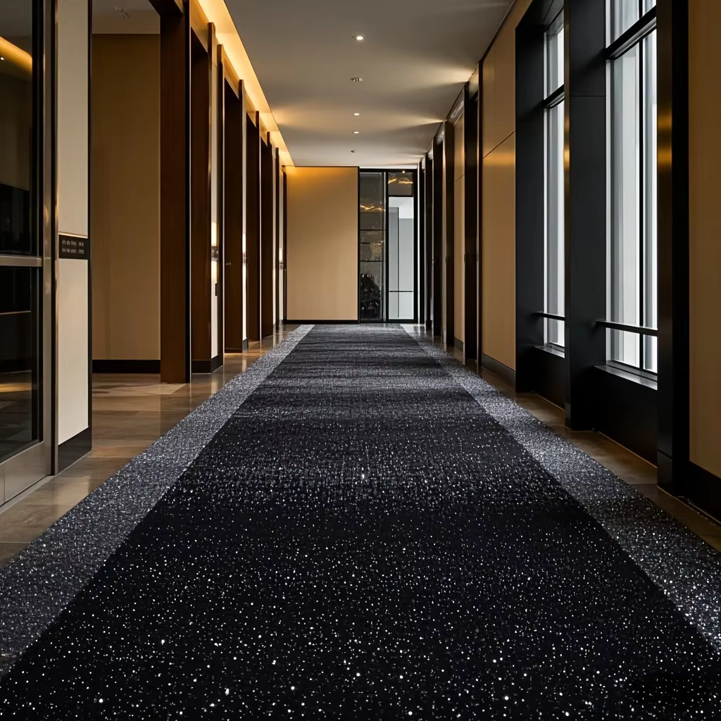 Tapis de mariage brillant et cool (noir brillant) pour Noël
