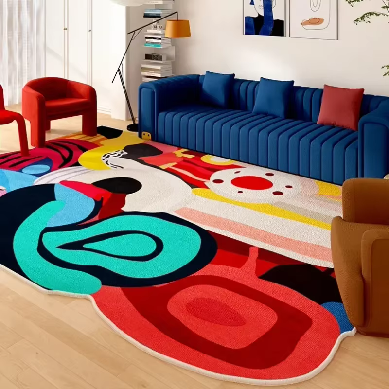 Salon Tapis Art Couleur Irrégulière Abstrait Maison Chambre