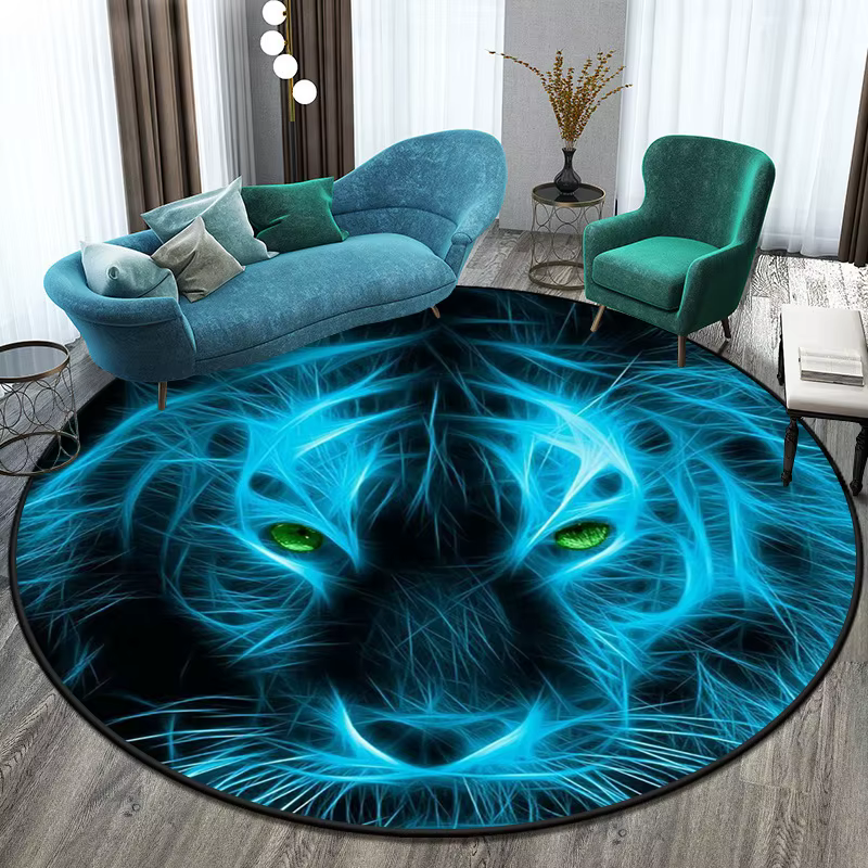 Tapis rond tigre virus pour la décoration de la maison