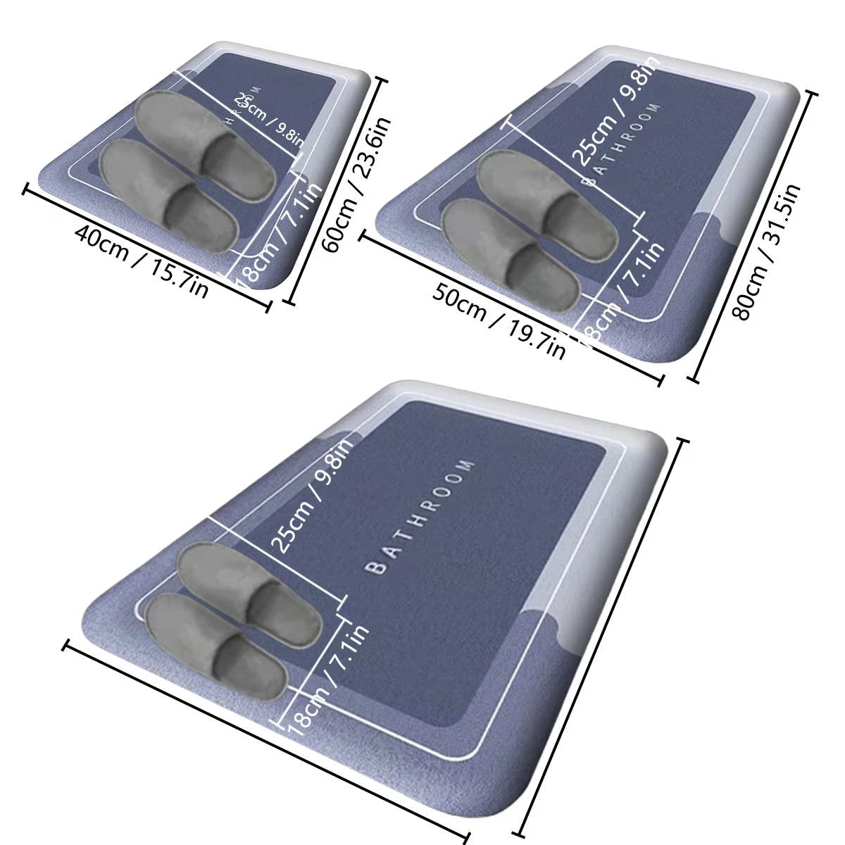 Tapis absorbant épais pour salle de bain