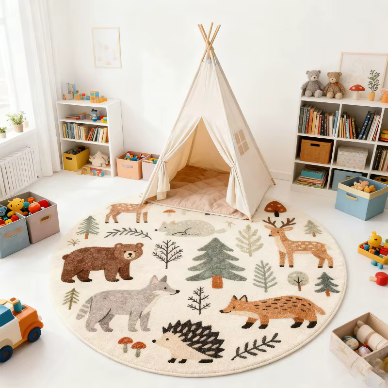 Tapis de salon imprimé végétal