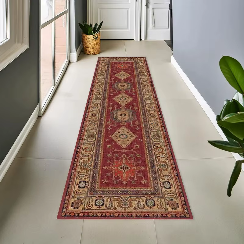 Tapis de couloir floral vintage antidérapant VIKAMA