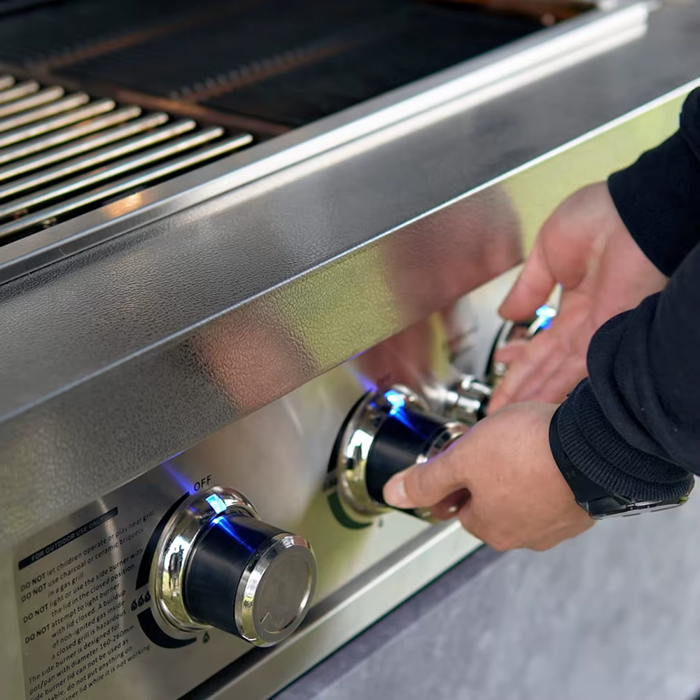 Armoire de cuisine extérieure en acier inoxydable de qualité supérieure avec porte électrique